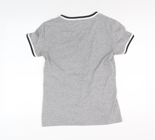 SuperDry Men's Grey V-Neck T-Shirt, Size S