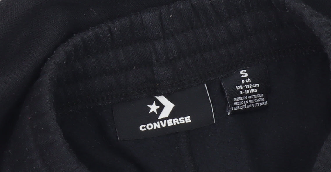 Converse Boys Black Jogger Trousers Size S Elastic Waist