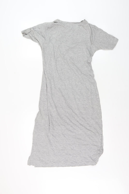 Brave Soul Women's Grey T-Shirt Dress XS