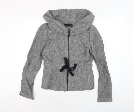 Womens UK Size S Zara Grey Basic Jacket