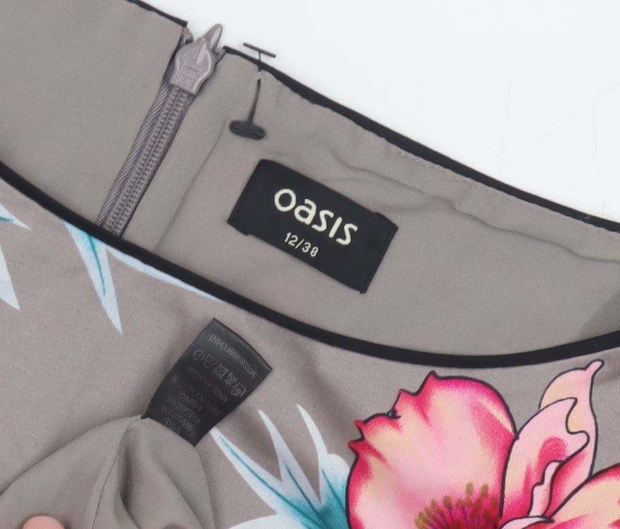 Oasis Women's Multicoloured Floral Sheath Dress Size 12