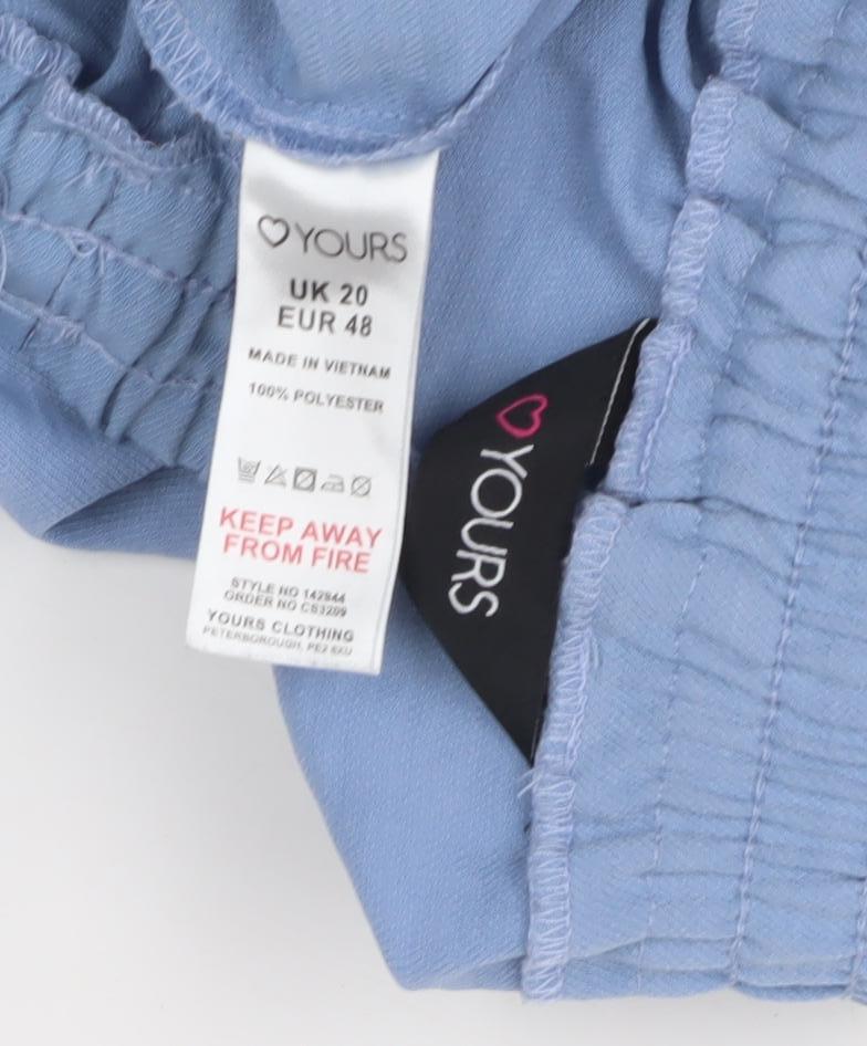 Womens UK Size 20 Yours Relaxed Fit Casual Blue Trousers