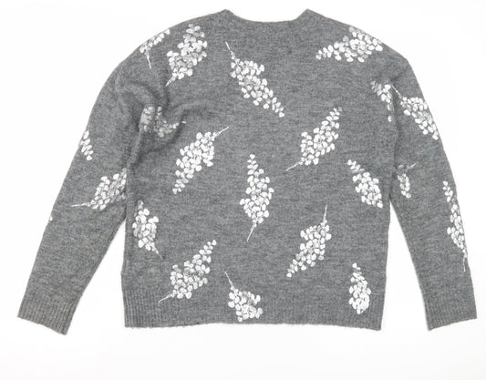 Womens UK Size S Oasis Grey Pullover Jumper
