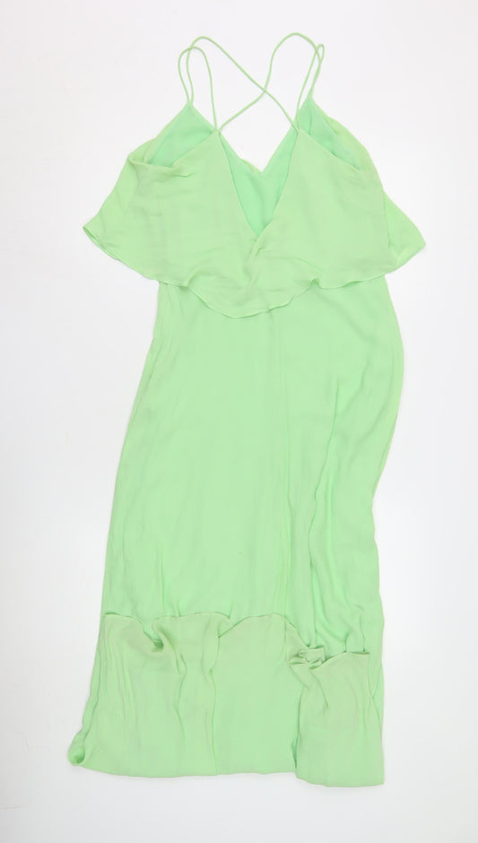 Zara Basic Women’s Green Slip Midi Dress M