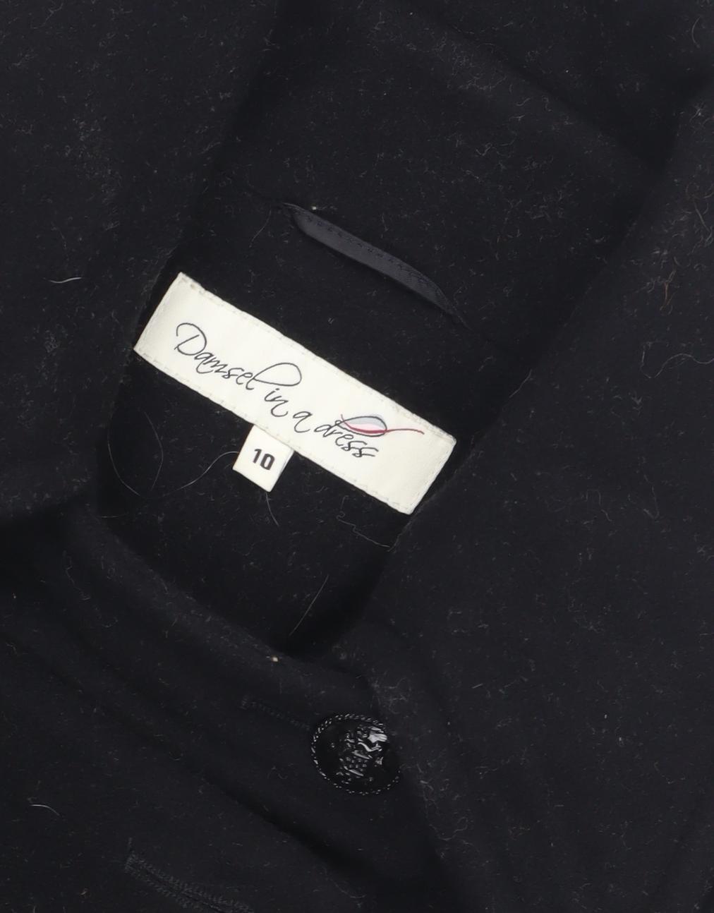 Womens UK Size 10 Damsel in a Dress Black Pea Coat