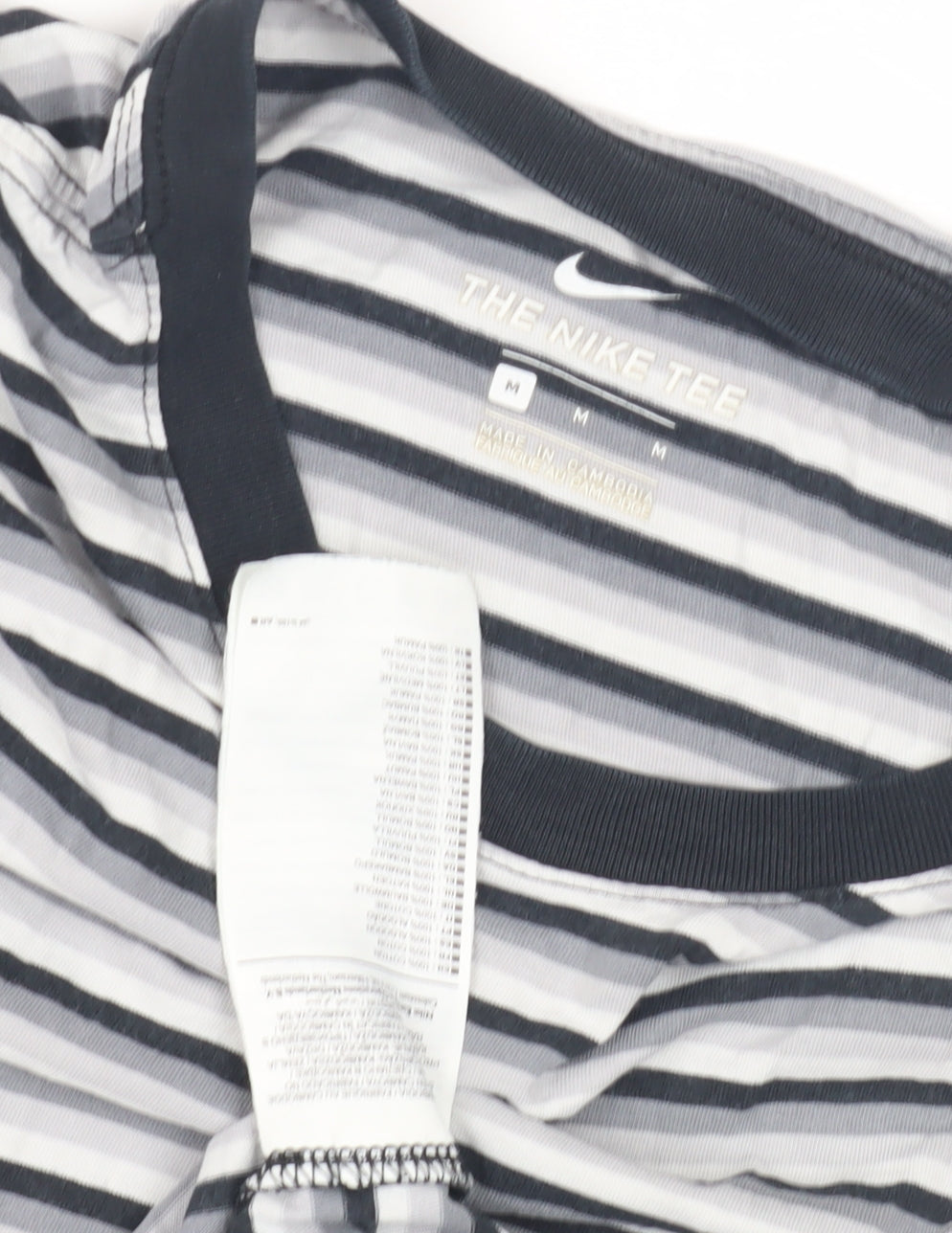 Nike Men's Striped T-Shirt Black/White M