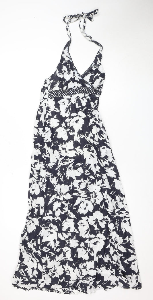 Monsoon Women’s Floral Dress Black White Size 10