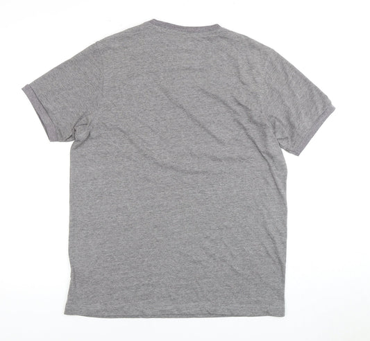Luke Men's Grey M Crew Neck T-Shirt with Logo