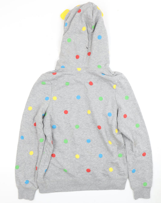 George Women's Grey Polka Dot Hooded Jacket Size 12
