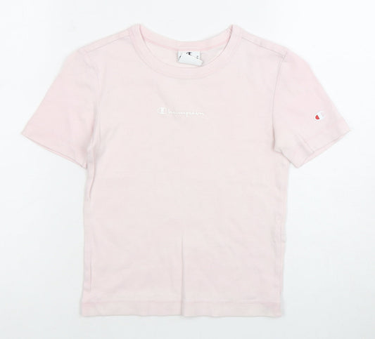 Womens UK Size XS Champion Pink Basic T-Shirt