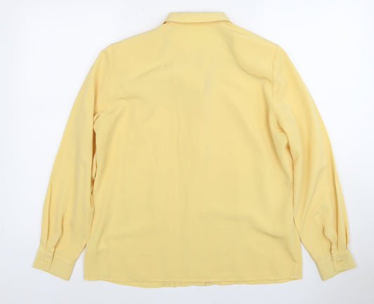 Alexon Women's Yellow Blouse, Size 12, Button Accents