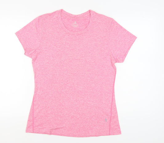 icyzone Women's Pink T-Shirt, L, Athletic Fit, Gym Ready