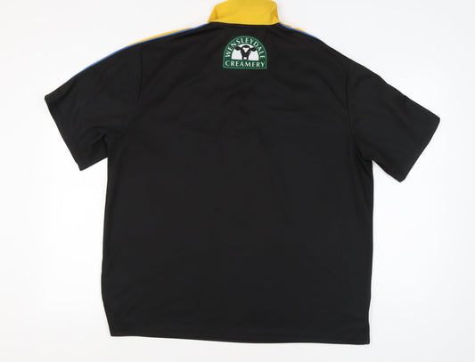 Puma Men's 3XL Black Polo, Rugby Design, Short Sleeve