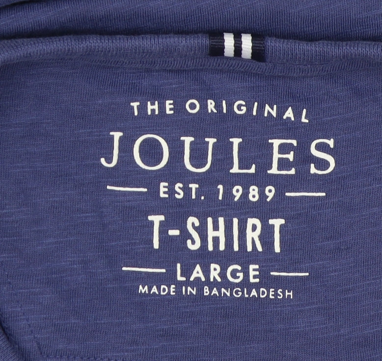 Joules Men's Blue Cotton T-Shirt Large