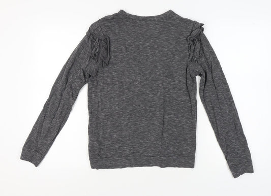 Marc New York Women's Grey Ruffle Knit Top - S