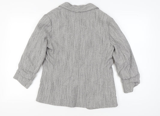 H&M Women's Grey Regular Suit Jacket - Size 12