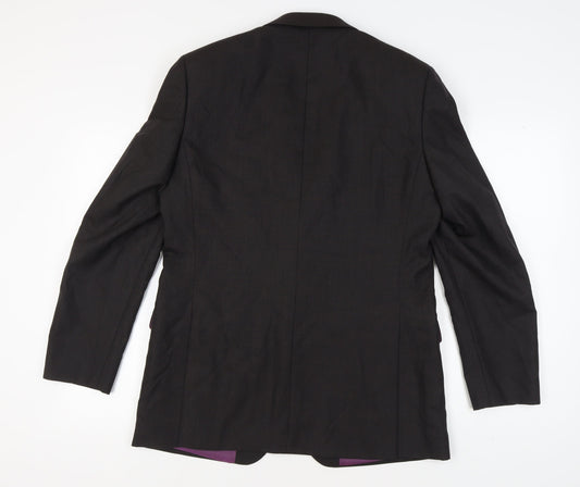 Mens UK Size 40 Racing Green Regular Black Suit Jacket