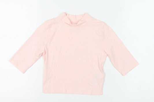 Additional front view of Abercrombie & Fitch Kids girls’ pink xl mock neck 3/4 sleeve top