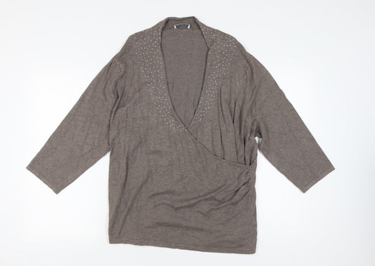 Womens UK Size XL Windsmoor Brown Wrap Jumper
