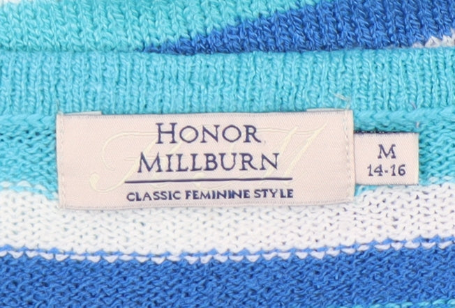 Honor Millburn Women's Blue Striped Pullover Jumper M