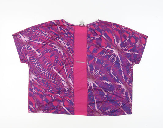 Asics Women's Pink Purple Reflective T-Shirt Size L