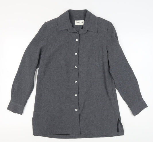 Womens UK Size 10 Eastex Grey Basic Button-Up