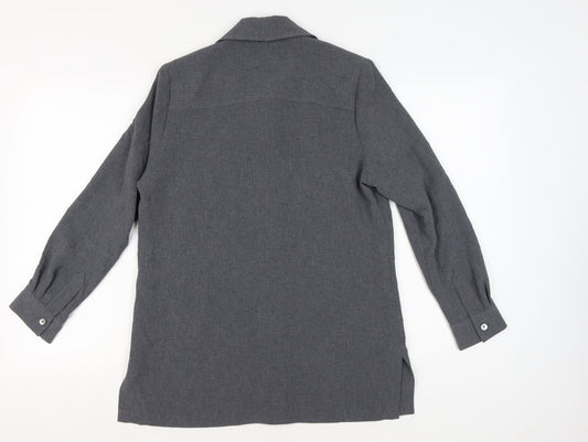 Womens UK Size 10 Eastex Grey Basic Button-Up