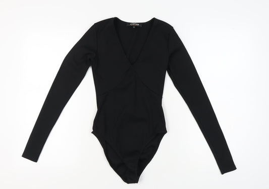 Firetrap Women's Black Bodysuit XS V-Neck Long Sleeve