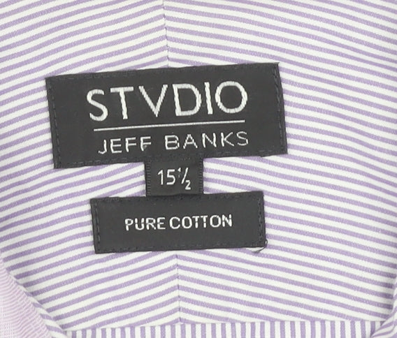 Mens UK Collar Size 15.5 Jeff Banks Smart Purple Dress Shirt