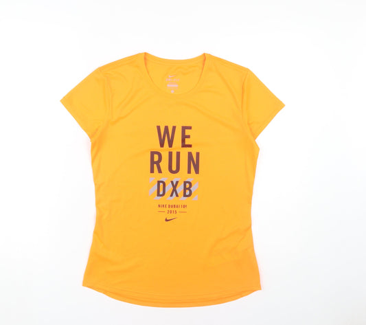 Womens UK Size S Nike Orange Running & Jogging T-Shirt