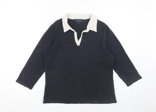 Unisex Adults UK Size M Viyella Blue Basic Polo