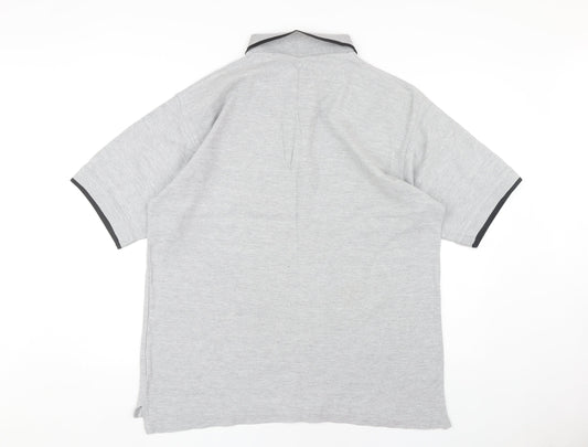 Pacific Blue Men's Grey Polo, L, Casual Short Sleeve