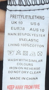 PrettyLittleThing Black Off Shoulder Party Dress, Size 10