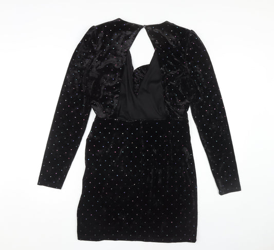 Topshop Women's Black Velvet Dress Size 10