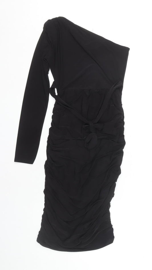 Femme Luxe Women's Black One Shoulder Dress Size 6