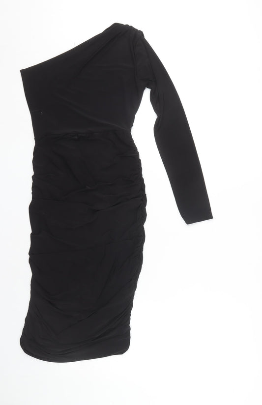 Femme Luxe Women's Black One Shoulder Dress Size 6