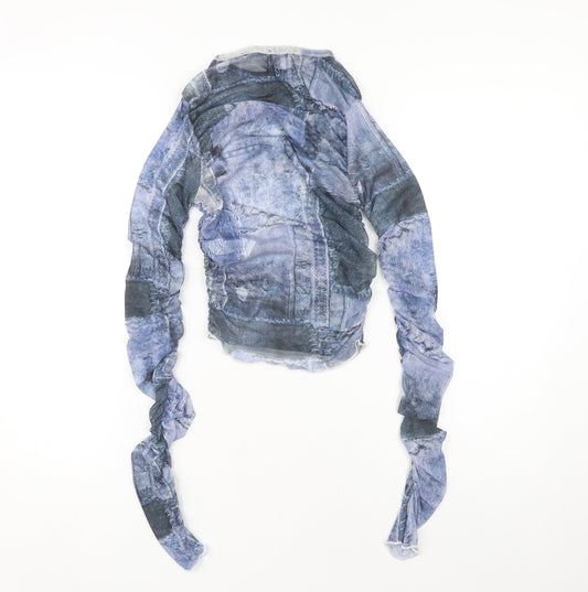 PrettyLittleThing Women's Multicoloured Top, Size 6, Mesh Style