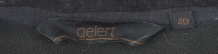 Brand and care label for Gelert unisex adults black full zip jacket, size 12
