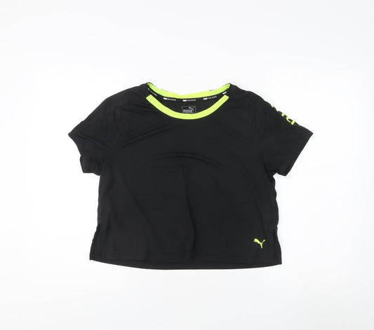 Additional front view of Puma Black T-Shirt - unisex l gym & training jersey