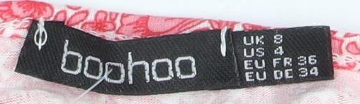 Boohoo Women's Pink Floral Slip Dress Size 8