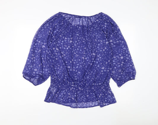 Womens UK Size M Fransa Blue Tunic Blouse