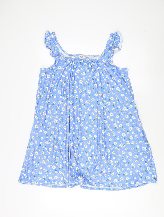 Additional front view of In The Style Women's Blue Floral Dress, size 10