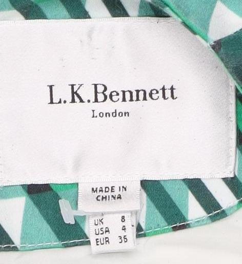 L.K. Bennett Women's Green Check Dress, Size 8, Chic Style