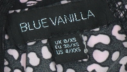 Blue Vanilla Women's Dress Black Pink Size 8 Animal Print