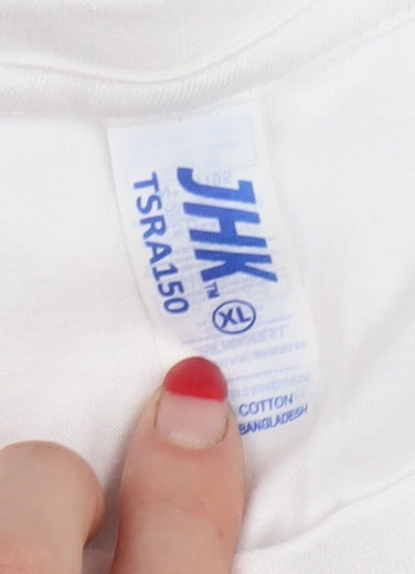 JHK Men's White NASA XL Graphic Print T-Shirt