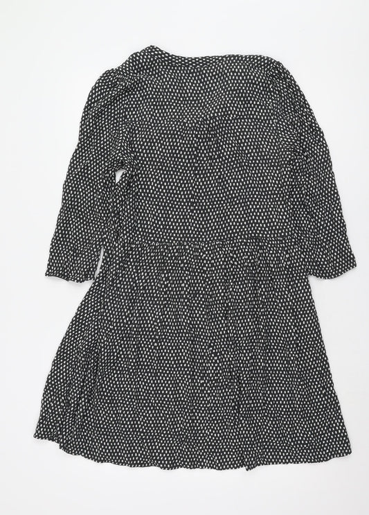 Marks and Spencer Black Geometric Women's Dress Size 12