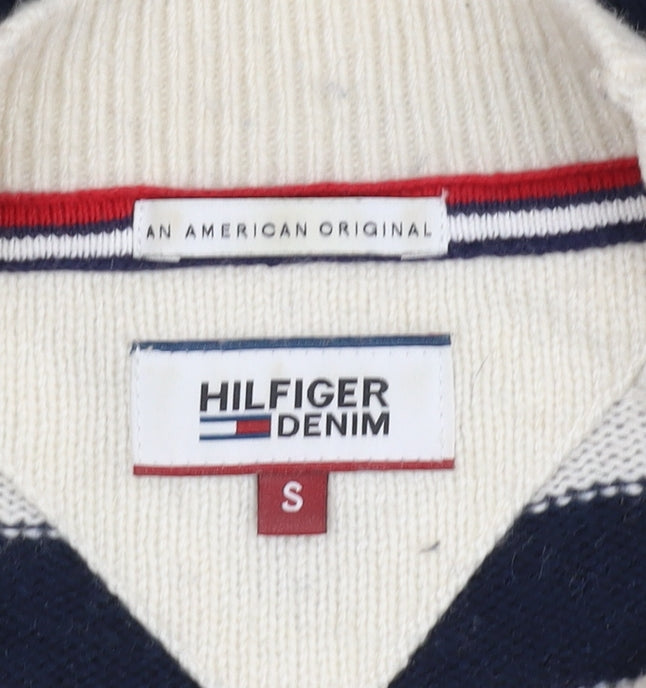 Brand and care label for Hilfiger Denim Women's Striped jumper, Multicoloured, S
