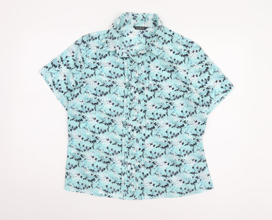 Womens UK Size 16 BHS Blue Basic Button-Up