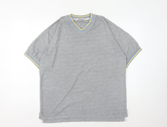 Playsport Men's Grey V-Neck Pullover Jumper, Size L
