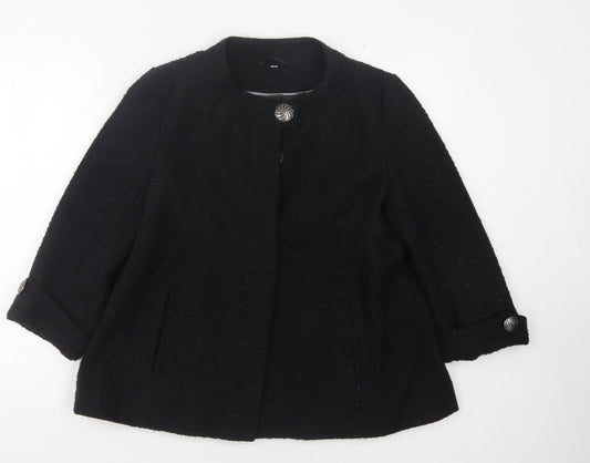 Womens UK Size 12 Klass Collection Black Basic Coat